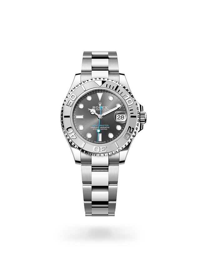 Rolex Yacht-Master | 268622 | Yacht-Master 37 | หน้าปัดสีเข้ม | Bidirectional Rotatable Bezel | หน้าปัดสีเทาอมน้ำเงิน | โรลเซียม | M268622-0002 | หญิง Watch | Rolex Official Retailer - Time Midas