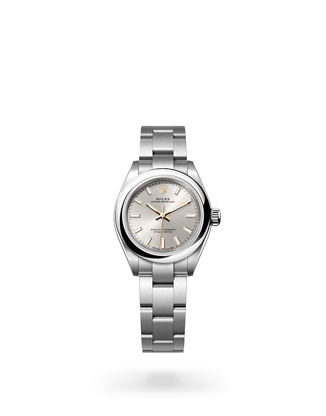 Rolex Oyster Perpetual | 276200 | Oyster Perpetual 28 | หน้าปัดสีอ่อน | หน้าปัดเงิน | Oystersteel | สายนาฬิกา Oyster | M276200-0001 | หญิง Watch | Rolex Official Retailer - Time Midas