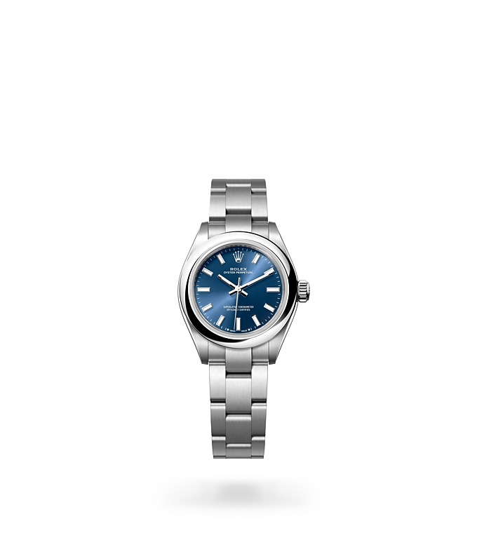 Rolex Oyster Perpetual | 276200 | Oyster Perpetual 28 | Coloured dial | Bright blue dial | Oystersteel | The Oyster bracelet | M276200-0003 | Women Watch | Rolex Official Retailer - Time Midas