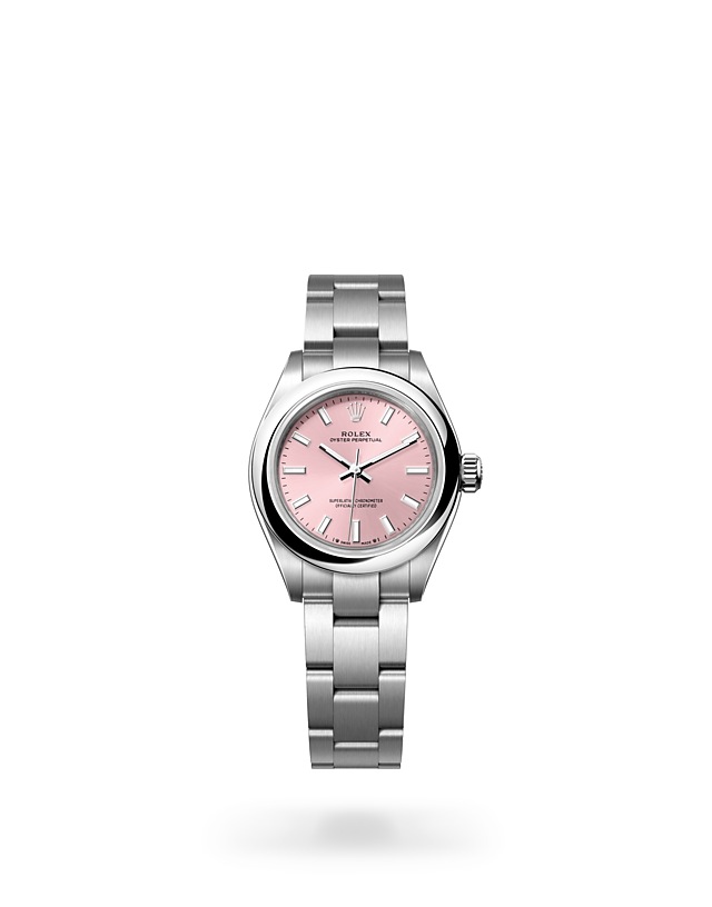 Rolex Oyster Perpetual | 276200 | Oyster Perpetual 28 | Coloured dial | Pink Dial | Oystersteel | The Oyster bracelet | M276200-0004 | Women Watch | Rolex Official Retailer - Time Midas