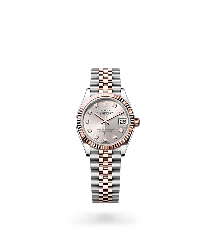 Rolex Datejust | 278271 | Datejust 31 | Gem-set dial | Silver dial | Fluted bezel | Everose Rolesor | M278271-0016 | Women Watch | Rolex Official Retailer - Time Midas