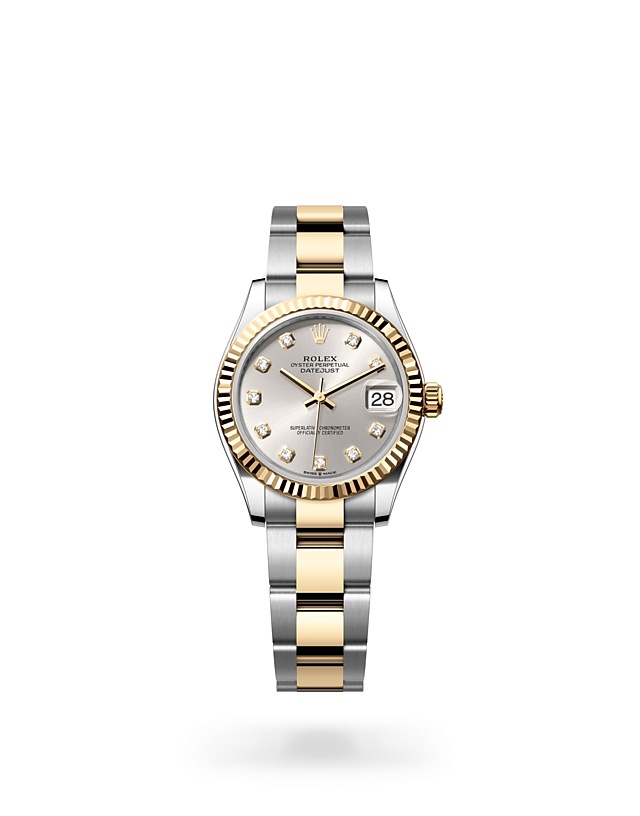 Rolex Datejust | 278273 | Datejust 31 | หน้าปัดประดับอัญมณี | หน้าปัดเงิน | ขอบหน้าปัดแบบร่อง | Yellow Rolesor | M278273-0019 | หญิง Watch | Rolex Official Retailer - Time Midas