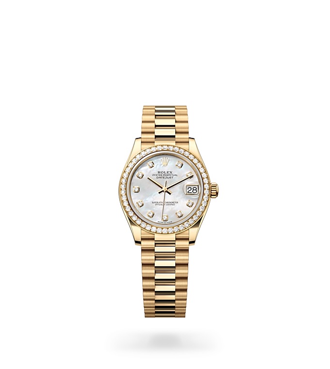 Rolex Datejust | 278288RBR | Datejust 31 | หน้าปัดประดับอัญมณี | หน้าปัดเปลือกหอยมุก | ขอบหน้าปัดประดับเพชร | ทองคำ 18 กะรัต | M278288RBR-0006 | หญิง Watch | Rolex Official Retailer - Time Midas