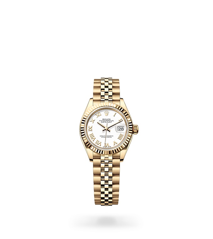Rolex Lady-Datejust | 279178 | Lady-Datejust | Light dial | White dial | Fluted bezel | 18 ct yellow gold | M279178-0030 | Women Watch | Rolex Official Retailer - Time Midas