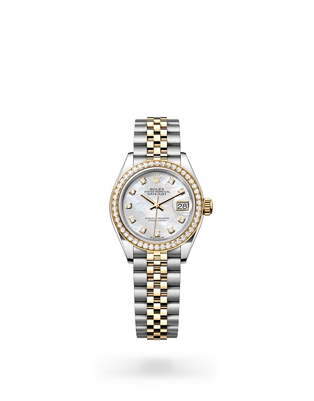 Rolex Lady-Datejust | 279383RBR | Lady-Datejust | หน้าปัดประดับอัญมณี | หน้าปัดเปลือกหอยมุก | ขอบหน้าปัดประดับเพชร | Yellow Rolesor | M279383RBR-0019 | หญิง Watch | Rolex Official Retailer - Time Midas