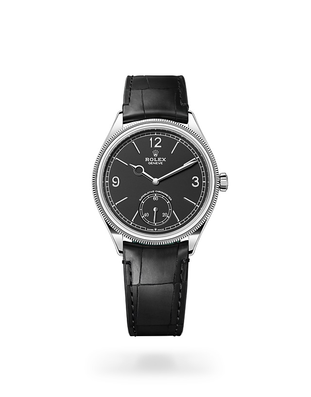 Rolex 1908 | 52509 | 1908 | หน้าปัดสีเข้ม | หน้าปัดสีดำเข้ม | ขอบแบบทรงโดมและเซาะร่อง | ทองคำขาว 18 กะรัต | M52509-0002 | ชาย Watch | Rolex Official Retailer - Time Midas