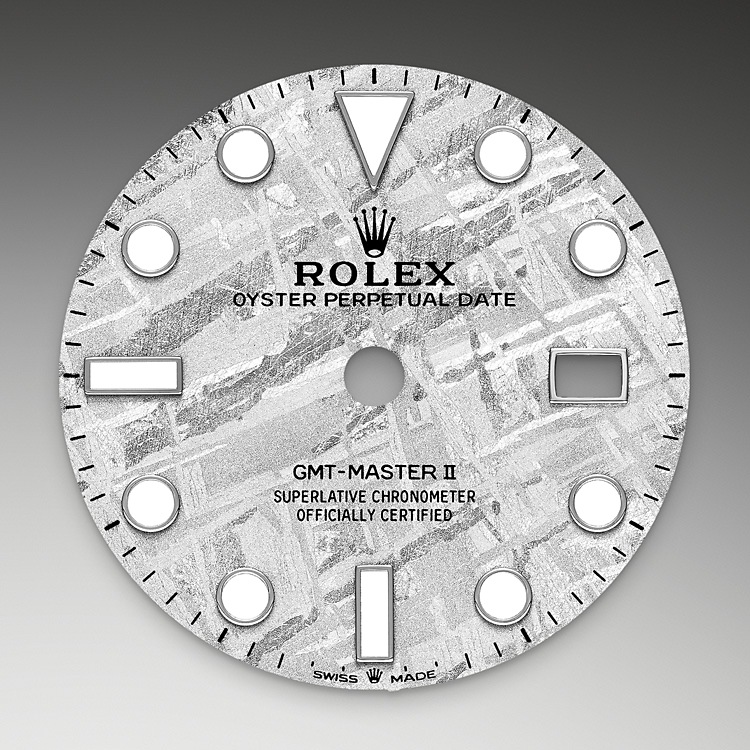 Rolex GMT-Master II | 126719BLRO | GMT-Master II | หน้าปัดสีอ่อน | หน้าปัดเมทิโอไรต์ | ขอบหน้าปัดแสดงเวลา 24 ชั่วโมงแบบหมุนได้ | ทองคำขาว 18 กะรัต | M126719BLRO-0002 | ชาย Watch | Rolex Official Retailer - Time Midas