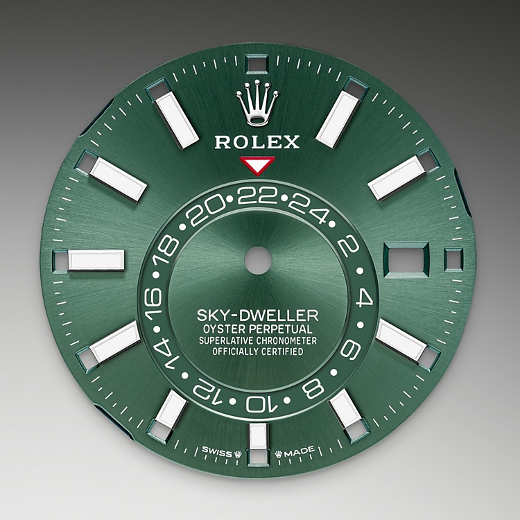 Rolex Sky-Dweller | 336934 | Sky-Dweller | หน้าปัดสี | หน้าปัดสีเขียวมิ้นต์ | ขอบหน้าปัดแบบร่อง | White Rolesor | M336934-0001 | ชาย Watch | Rolex Official Retailer - Time Midas