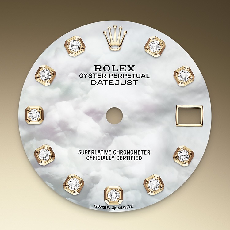 Rolex Datejust | 278288RBR | Datejust 31 | Gem-set dial | Mother-of-Pearl Dial | Diamond-set bezel | 18 ct yellow gold | M278288RBR-0006 | Women Watch | Rolex Official Retailer - Time Midas