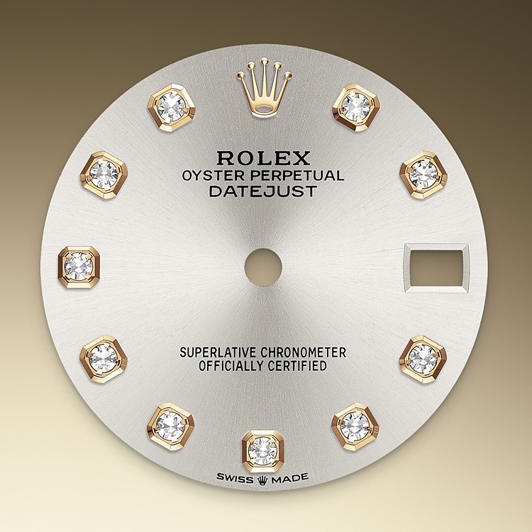 Rolex Datejust | 278273 | Datejust 31 | Gem-set dial | Silver dial | Fluted bezel | Yellow Rolesor | M278273-0019 | Women Watch | Rolex Official Retailer - Time Midas