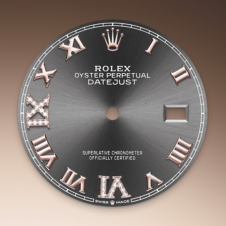 Rolex Datejust | 126281RBR | Datejust 36 | Dark dial | Slate Dial | Diamond-set bezel | Everose Rolesor | M126281RBR-0011 | Men Watch | Rolex Official Retailer - Time Midas